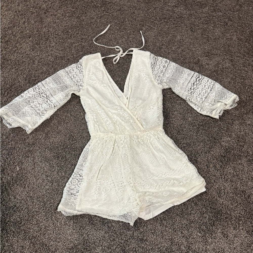 White lace romper